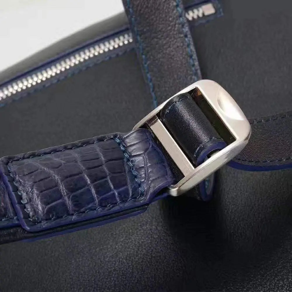 Rossie Viren Unisex Crocodile Skin Leather Backpack