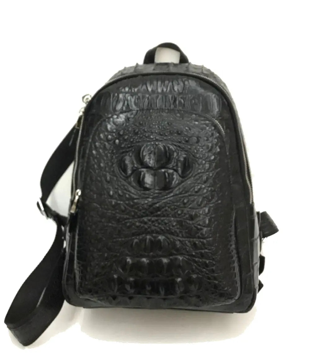 Rossie Viren Unisex Crocodile Skin Leather Backpack