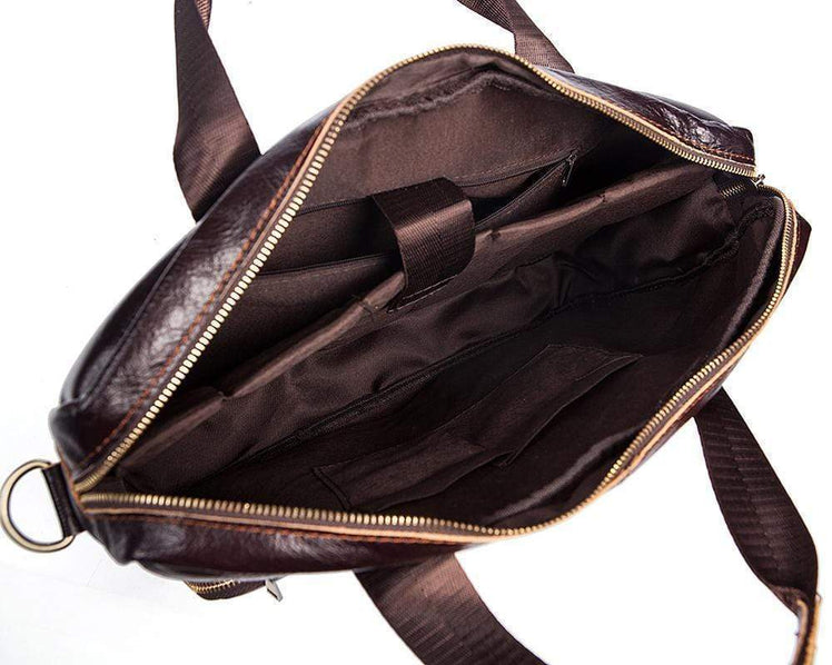 Rossie Viren Vintage Retro Brown  Leather Men's  Briefcase Messenger  Bag