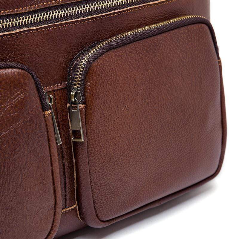 Rossie Viren Vintage Retro Tan  Leather Men's  Briefcase Messenger  Bag