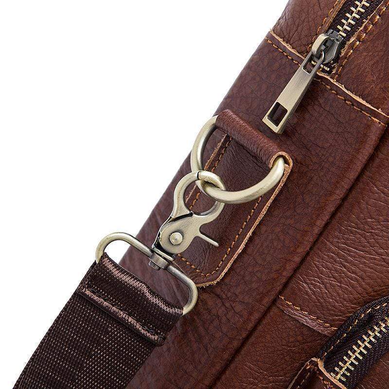 Rossie Viren Vintage Retro Tan  Leather Men's  Briefcase Messenger  Bag