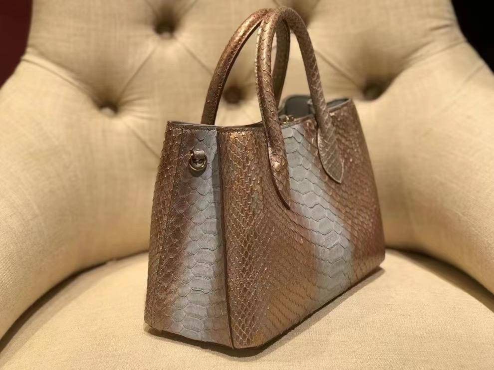 Small Python Leather Tote Shoulder Cross Body Bags For Women Gold