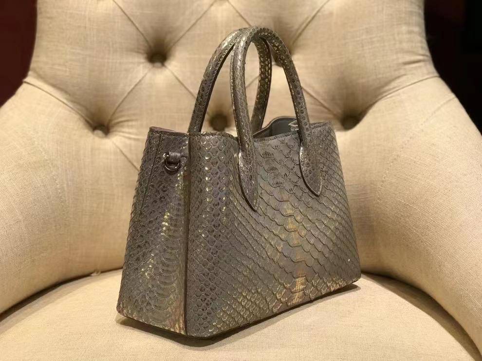 Small Python Leather Tote Shoulder Cross Body Bags For Women Silver