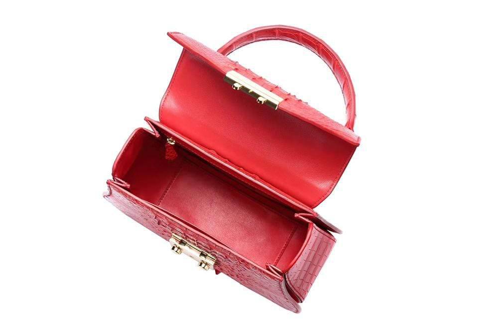 Top Handle Mini Crocodile Leather