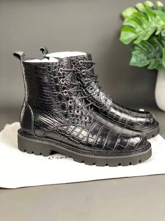 Crocodile Shoes Unisex Crocodile Leather Martin boots Couple Shoes