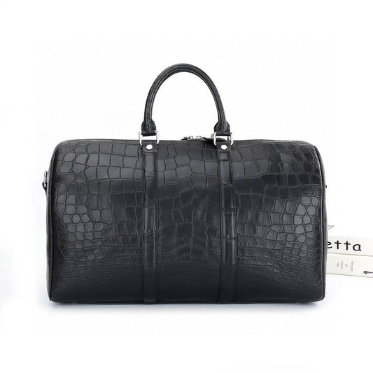 Unisex Genuine Crocodile Belly Leather Travel Duffle Bag