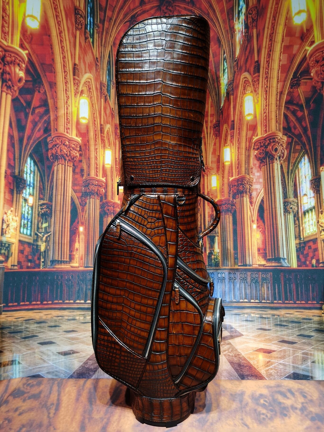 Vintage Brown Nile Crocodile Belly Leather Golf Bags ,Golf Sets , Golf Cart Bags  & Golf Stand Bags