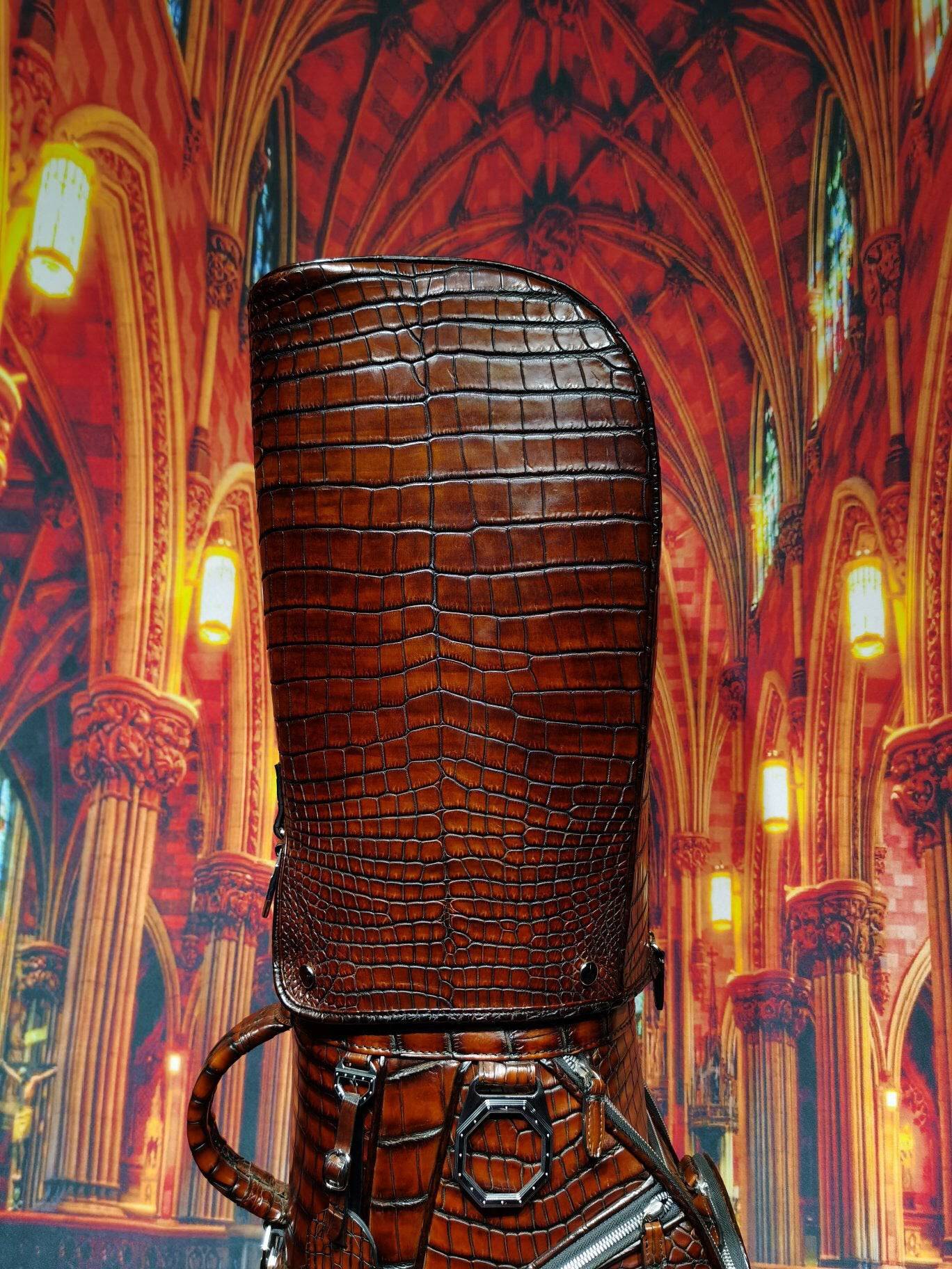 Vintage Brown Nile Crocodile Belly Leather Golf Bags ,Golf Sets , Golf Cart Bags  & Golf Stand Bags