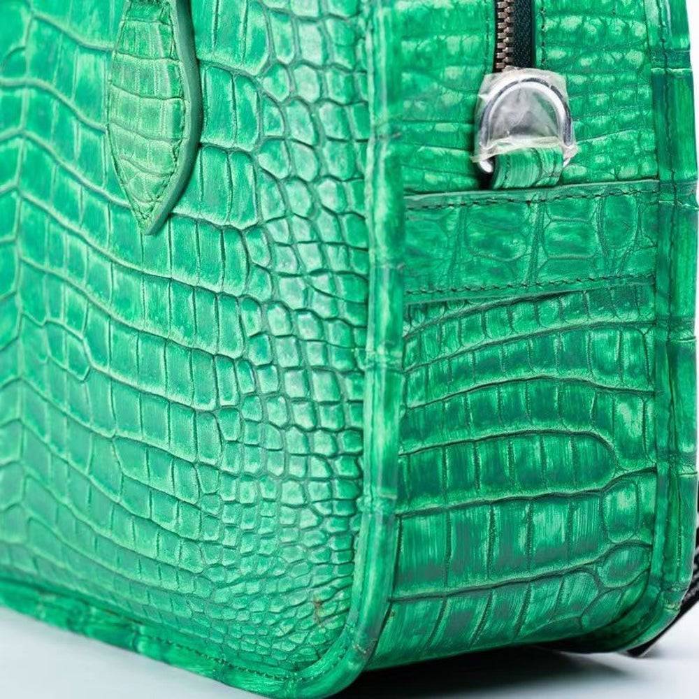 Crocodile Leather Tote Small Top Handle Bag