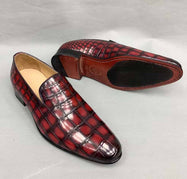 Crocodile Shoes Vintage Men's Genuine Crocodile Skin Leather Slip On Loafers Driving Fashion Luxury Business Driving Shoes