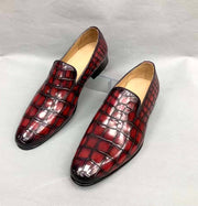 Crocodile Shoes Vintage Men's Genuine Crocodile Skin Leather Slip On Loafers Driving Fashion Luxury Business Driving Shoes
