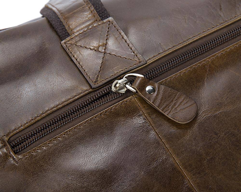 Vintage Solid Color Multi-Functional Men’s Business Leather Cross Bag ,Large Volume Casual Handbags