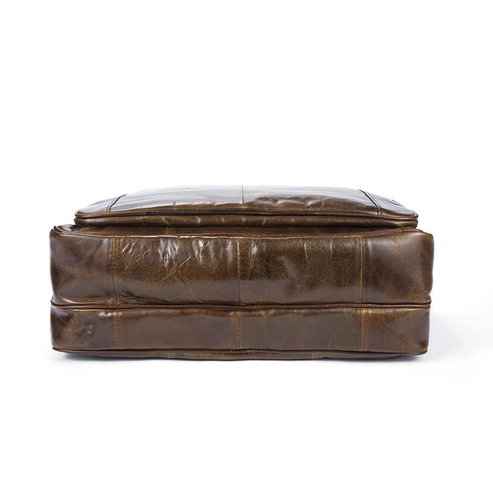 Vintage Solid Color Multi-Functional Men’s Business Leather Cross Bag ,Large Volume Casual Handbags