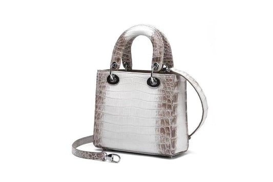 White Himalaya Niloticus Crocodile Top Handle Bag