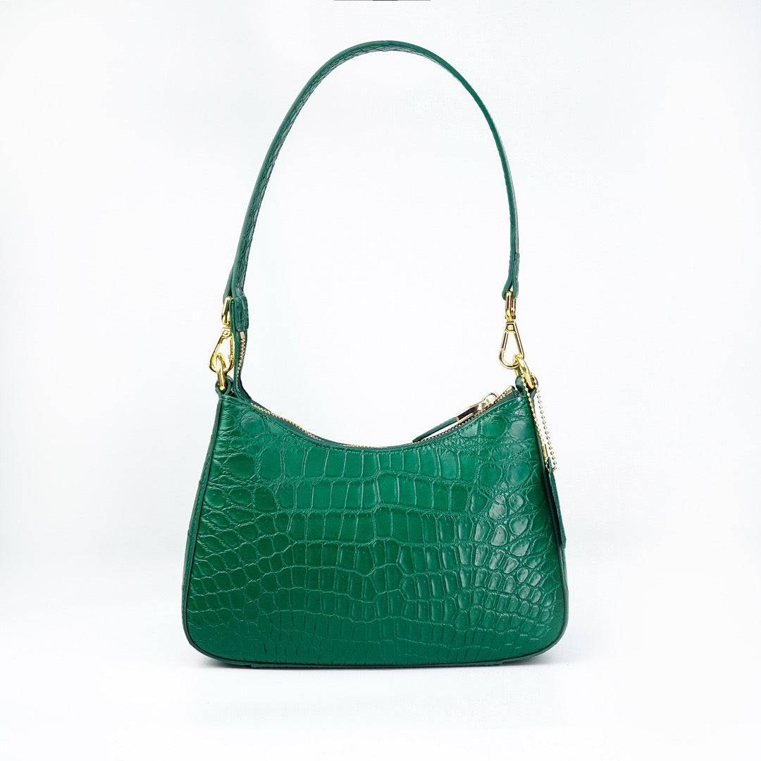 Women Crocodile Leather Underarm Hobo Bag