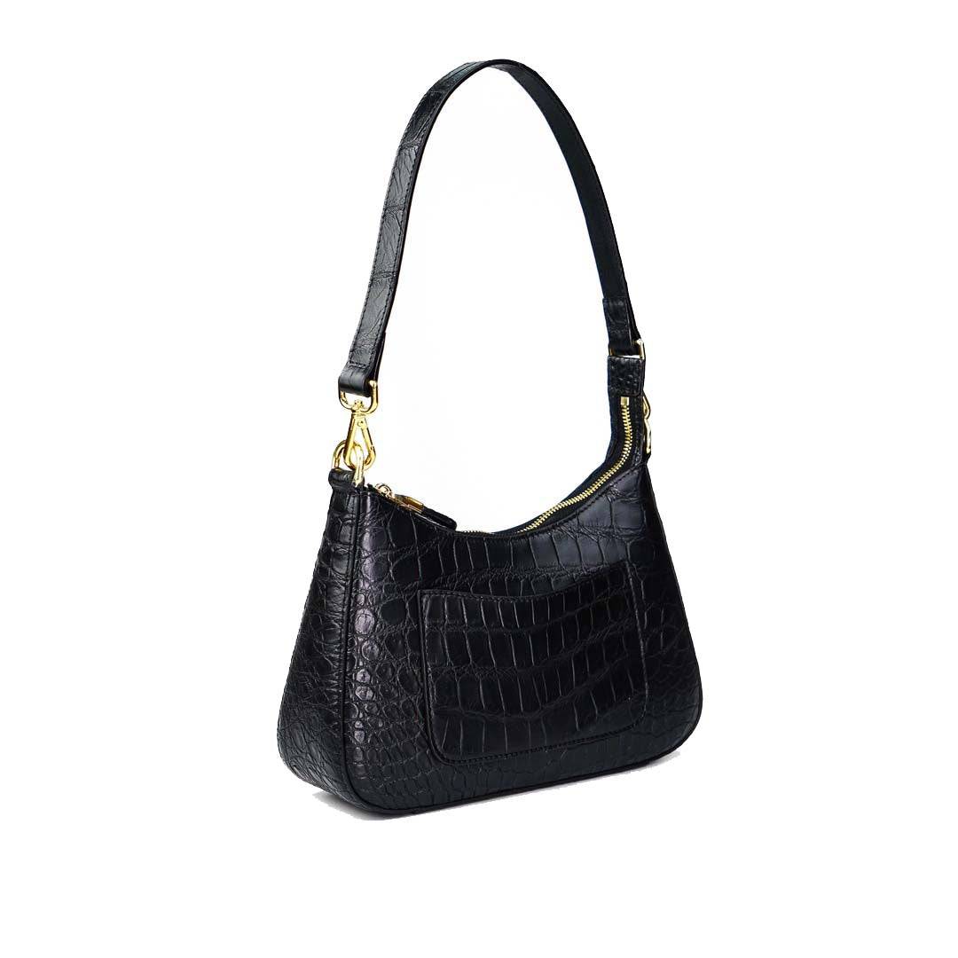 Women Crocodile Leather Underarm Hobo Bag