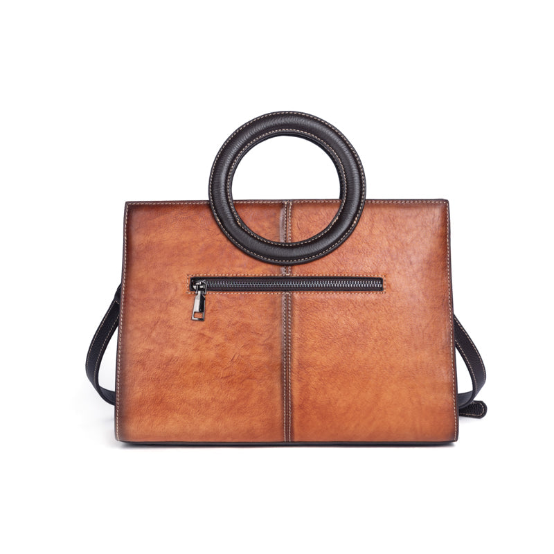 Women Crossbody Small Tote Bag with Leather Circular Handle | Handle Bag | Crossbody Bag