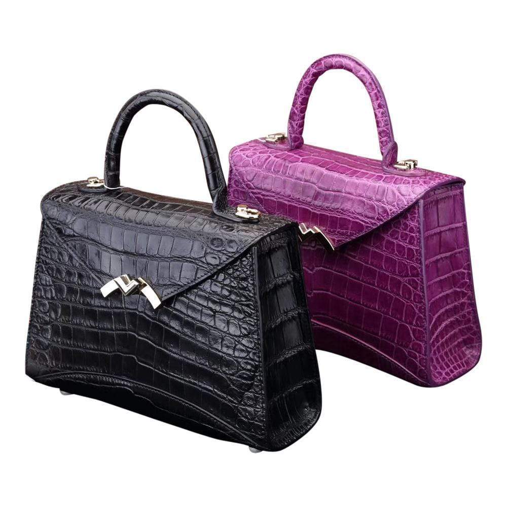 Women's Crocodile Belly Leather Top Handle Bag  |  Rossieviren