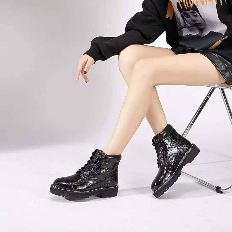 Crocodile Shoes Women's Crocodile Leather Matin Boots