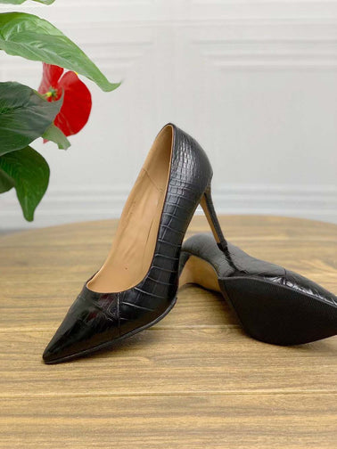 Crocodile Shoes Women's Crocodile Leather  Low Heel Dress Shoes