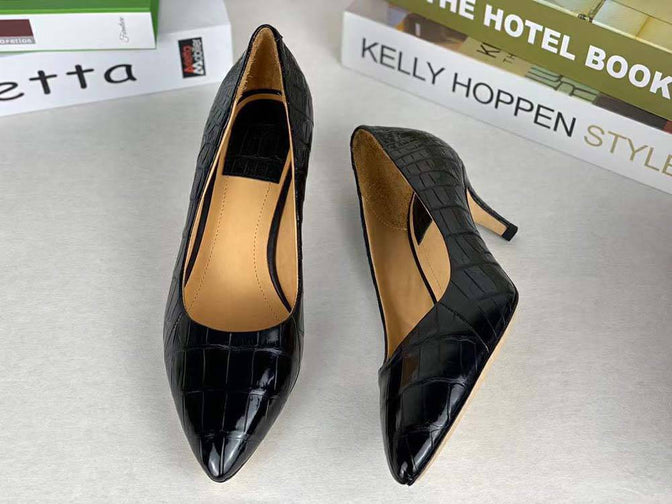Crocodile Shoes Women's Crocodile Leather  Low Heel Dress Shoes
