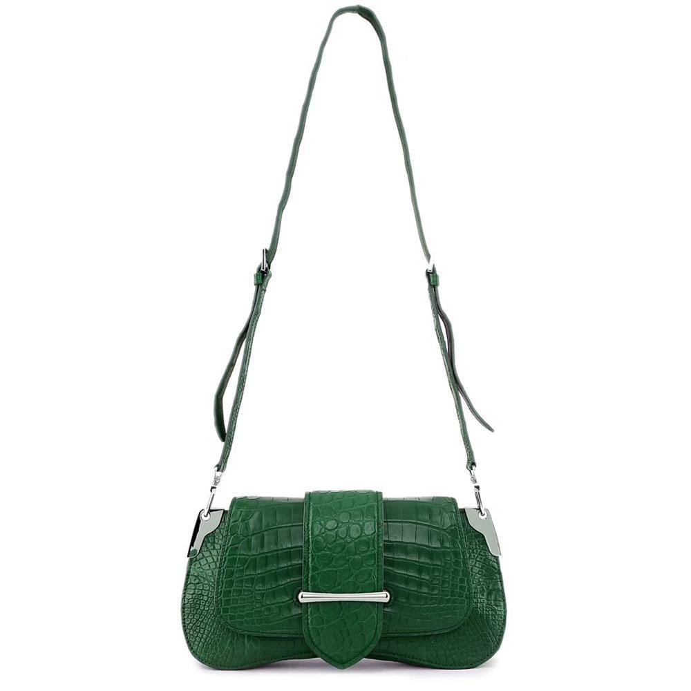 Women's Crocodile Leather Shoulder Bags Green