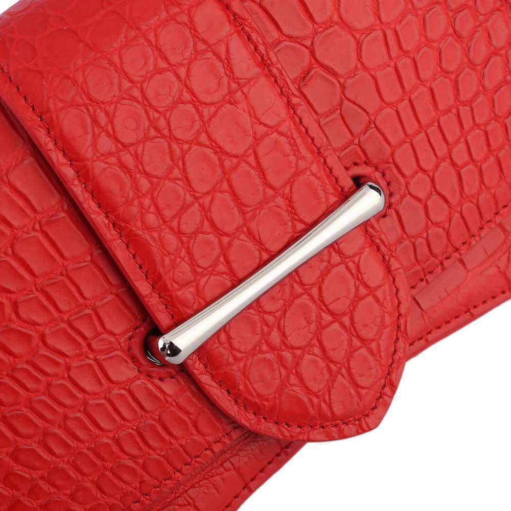 Women's Crocodile Leather Shoulder Bags Red