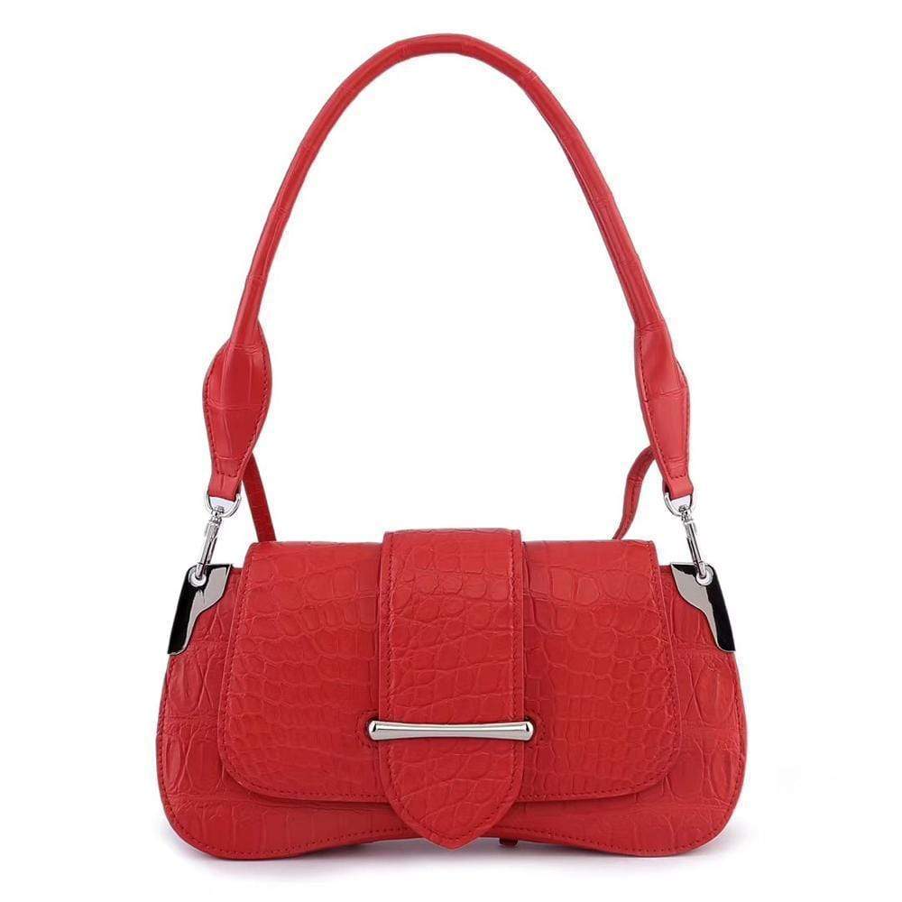 Women's Crocodile Leather Shoulder Bags Red