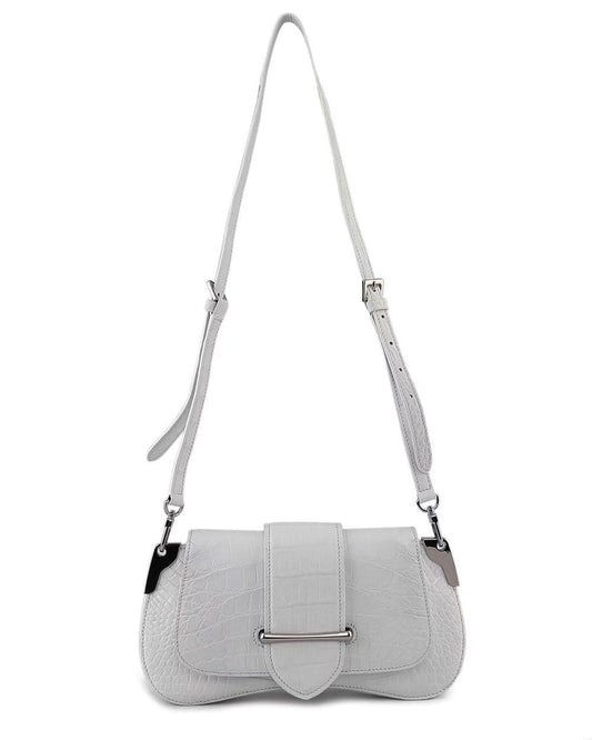 Women's Crocodile Leather Shoulder Bags White