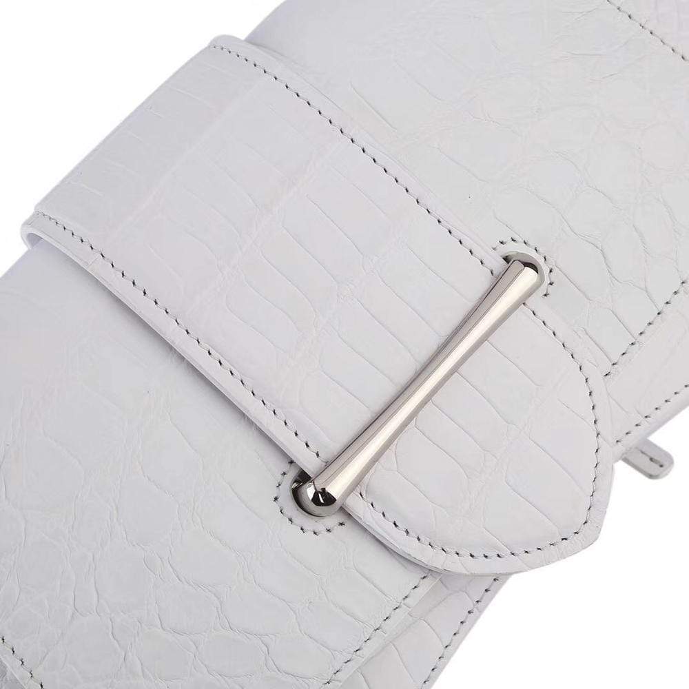 Women's Crocodile Leather Shoulder Bags White