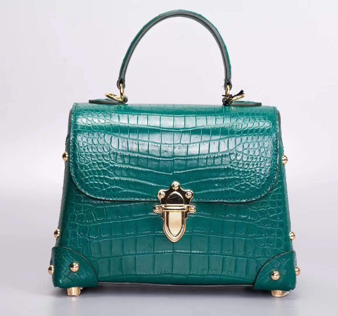 Women's Crocodile Leather Small  Top Handle Bag