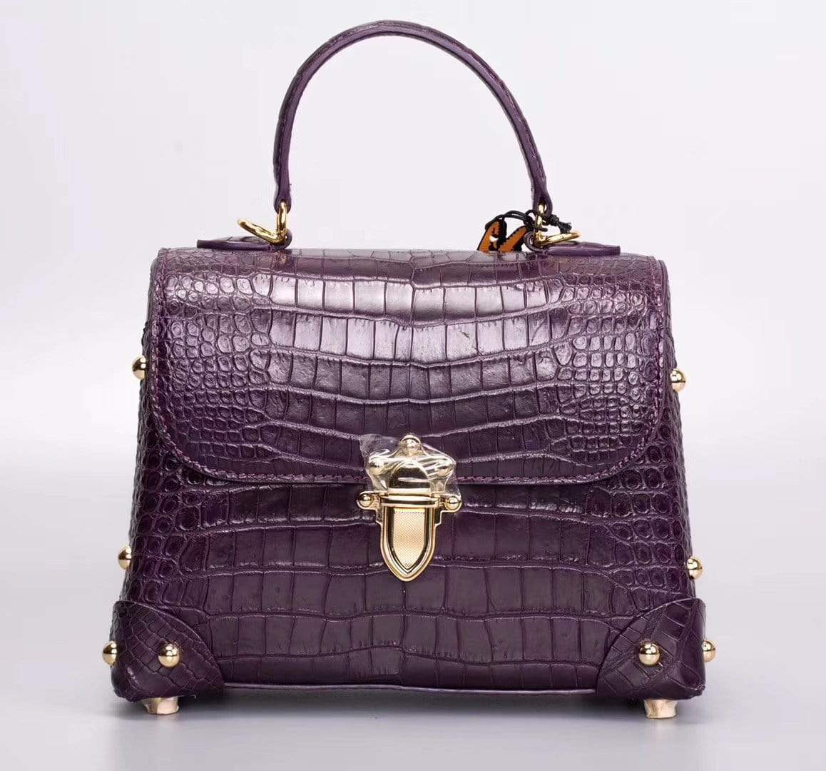 Women's Crocodile Leather Small  Top Handle Bag