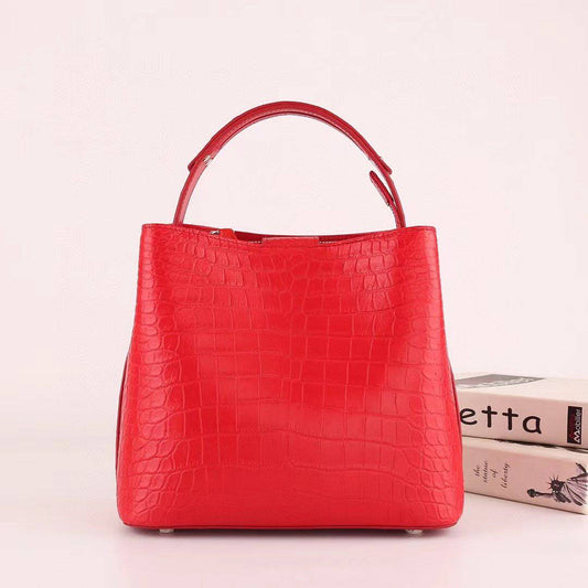 Women's Genuine Crocodile Leather Cross Body Shoulder Bag Red