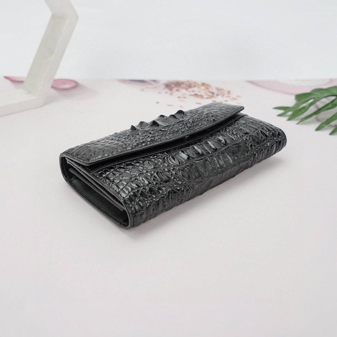 Womens  Crocodile Leather Envelope Evening Clutch Bag