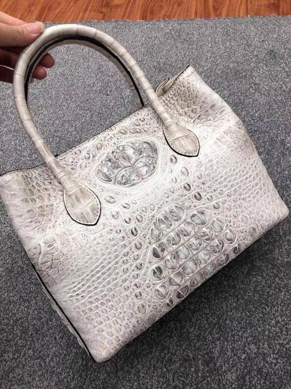 Womens Crocodile  Skin  Leather Satchel Bag Large 35cm