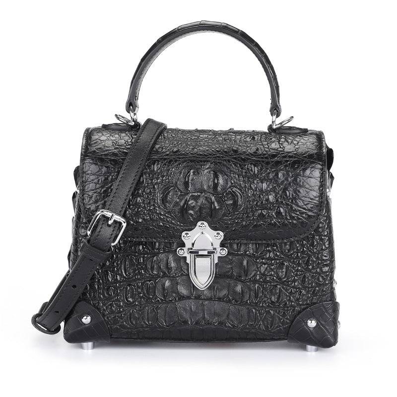 Womens  Genuine Crocodile Leather Top Handle Bag