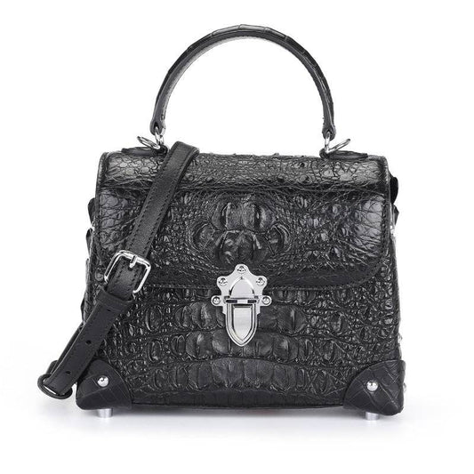 Womens  Genuine Crocodile Leather Top Handle Bag