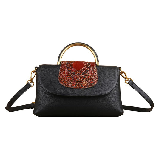 Womens Mini Vintage Textured Metal Top Handle Bag