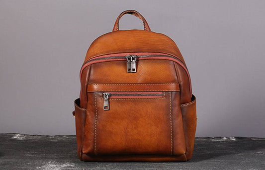 Womens Vintage Leather Backpack