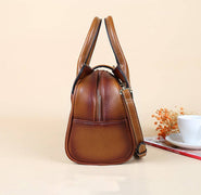 Womens Vintage Leather Top Handle Bag Medium