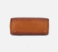 Womens Vintage Leather Top Handle Satchel Bag